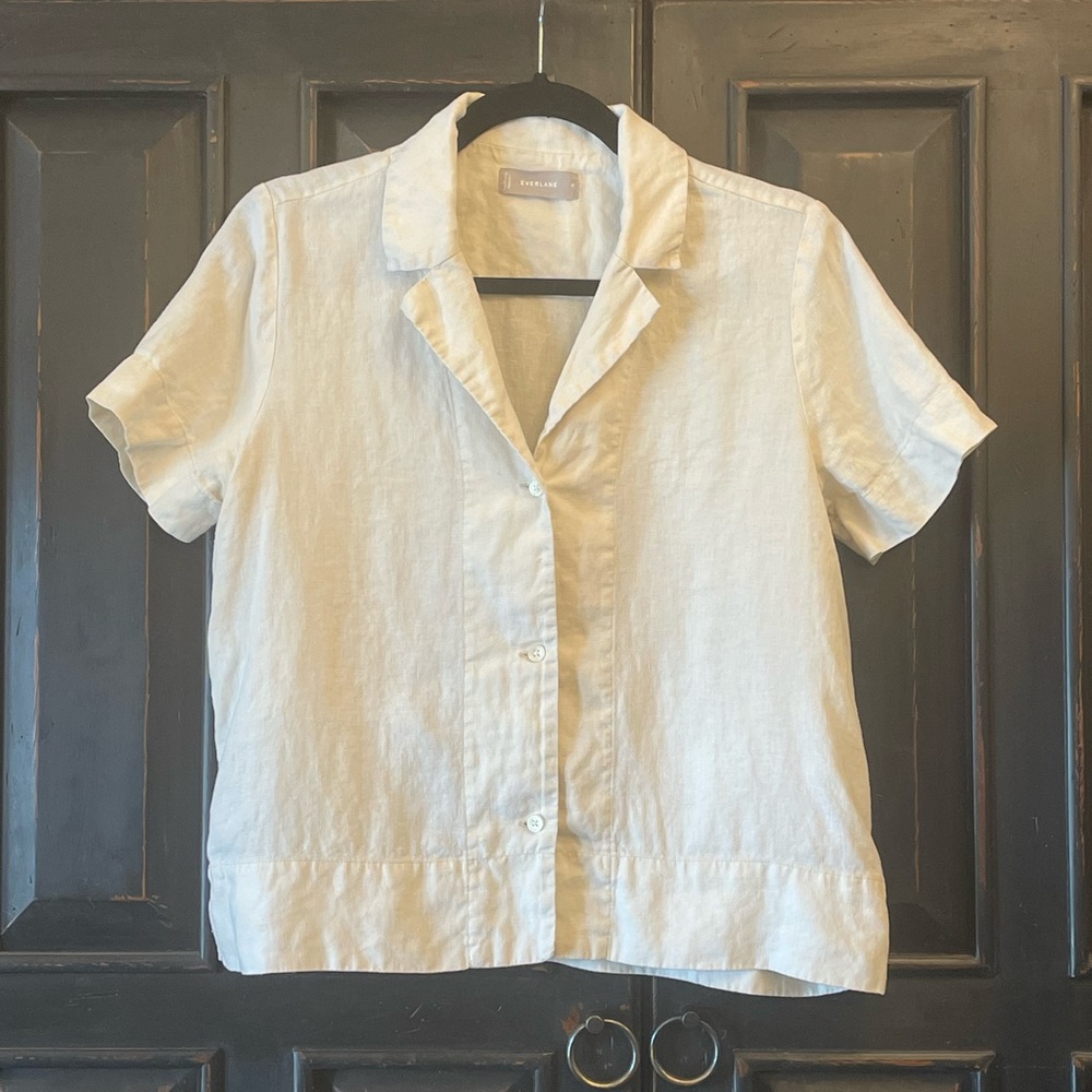 Everlane Linen Short Sleeve Button Down Shirt
